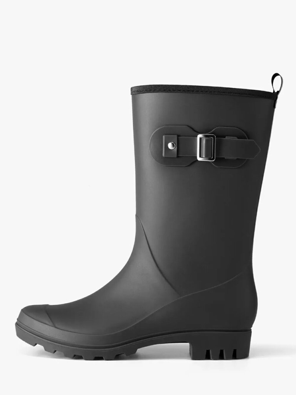 NEW HISEA Aubrey Luxe Women's Comfortable Buckle Rain Boots Black 8